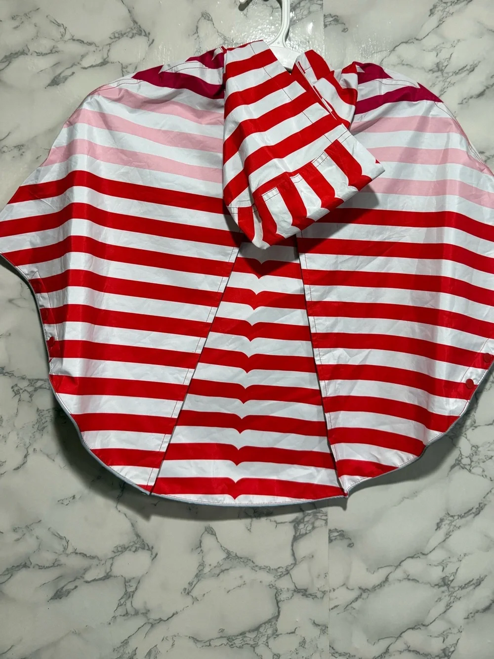 NEW Hunter Pink and Red Striped Hooded Rain Jacket 4T/5T
